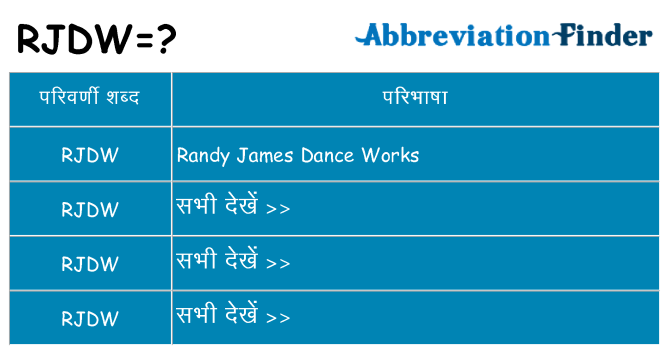 rjdw का क्या अर्थ है