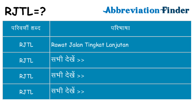 rjtl का क्या अर्थ है