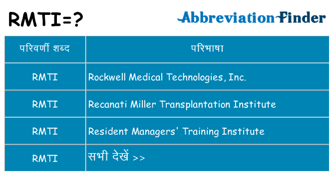 rmti का क्या अर्थ है