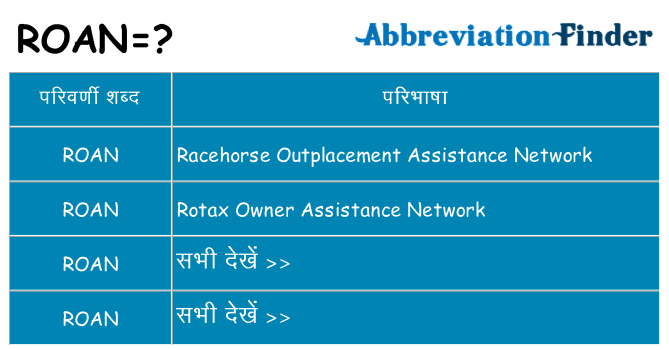 roan का क्या अर्थ है