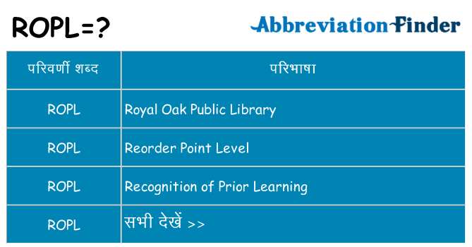 ropl का क्या अर्थ है