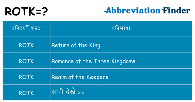 rotk का क्या अर्थ है