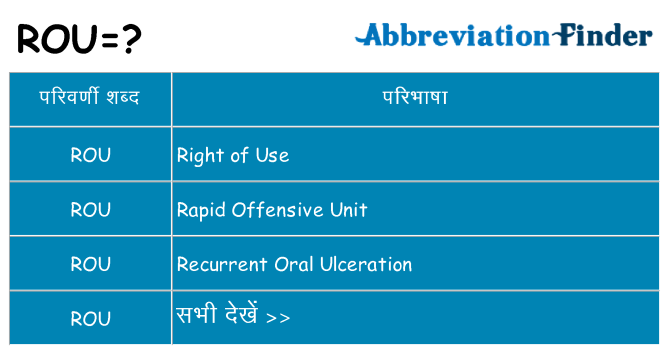rou का क्या अर्थ है