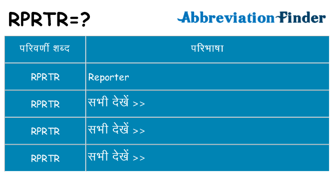 rprtr का क्या अर्थ है
