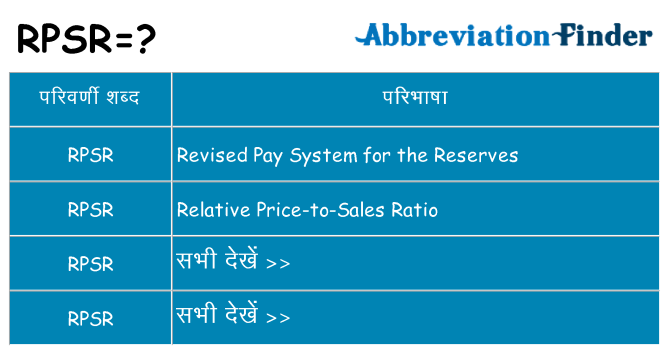 rpsr का क्या अर्थ है