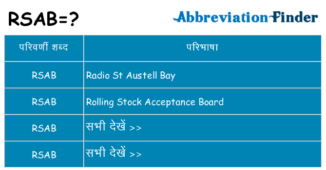 rsab का क्या अर्थ है