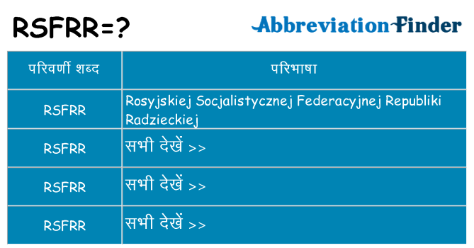 rsfrr का क्या अर्थ है