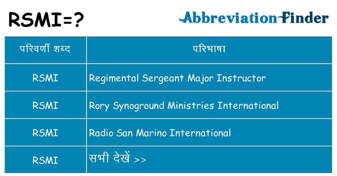 rsmi का क्या अर्थ है
