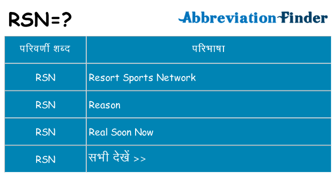 rsn का क्या अर्थ है