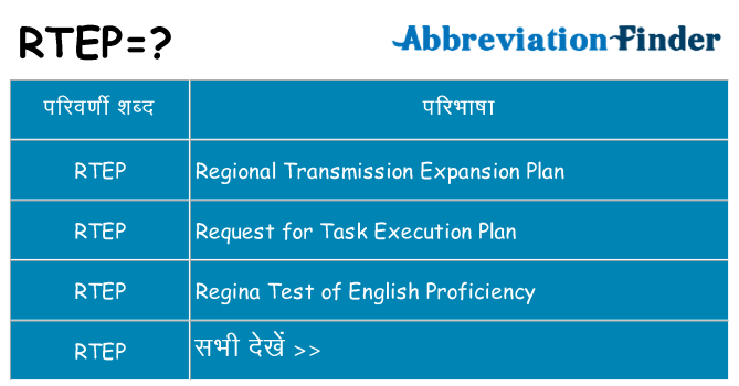 rtep का क्या अर्थ है
