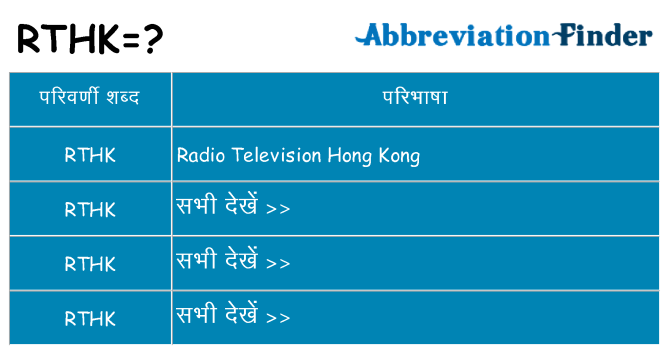 rthk का क्या अर्थ है