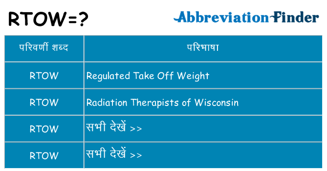 rtow का क्या अर्थ है