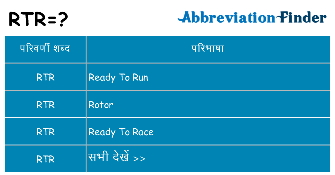 rtr का क्या अर्थ है