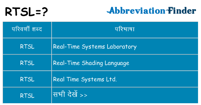rtsl का क्या अर्थ है