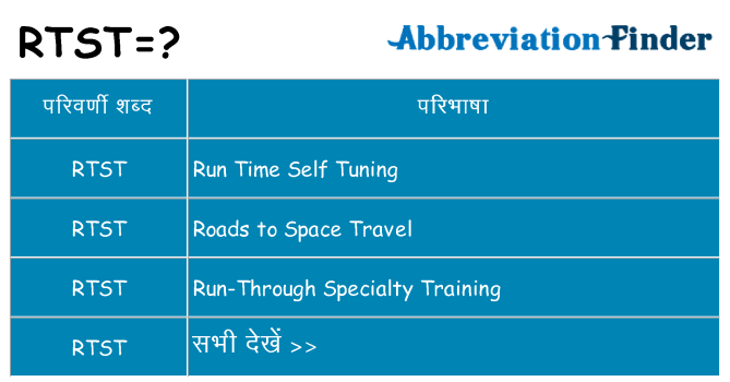 rtst का क्या अर्थ है