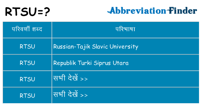 rtsu का क्या अर्थ है