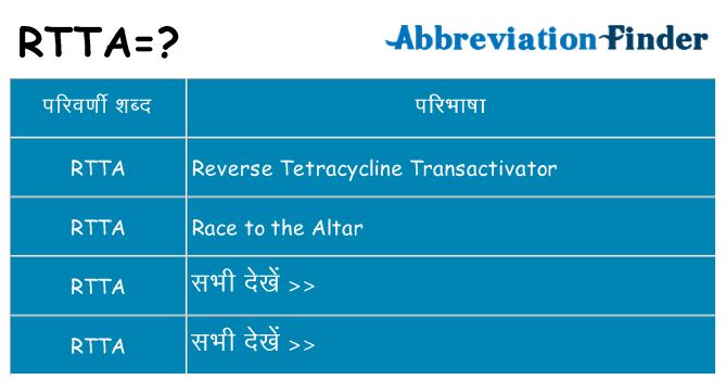 rtta का क्या अर्थ है