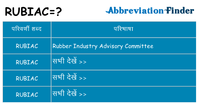 rubiac का क्या अर्थ है