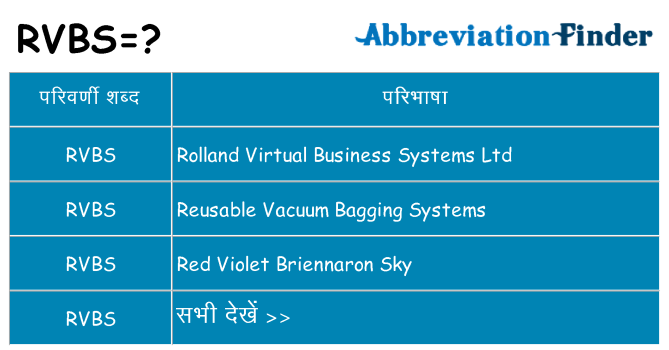 rvbs का क्या अर्थ है