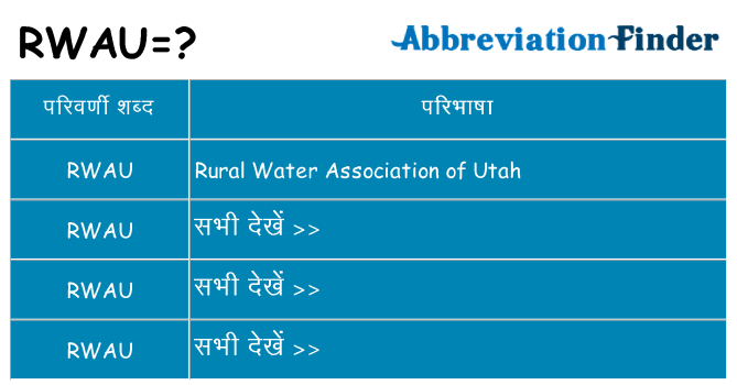 rwau का क्या अर्थ है