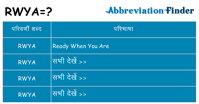 rwya का क्या अर्थ है