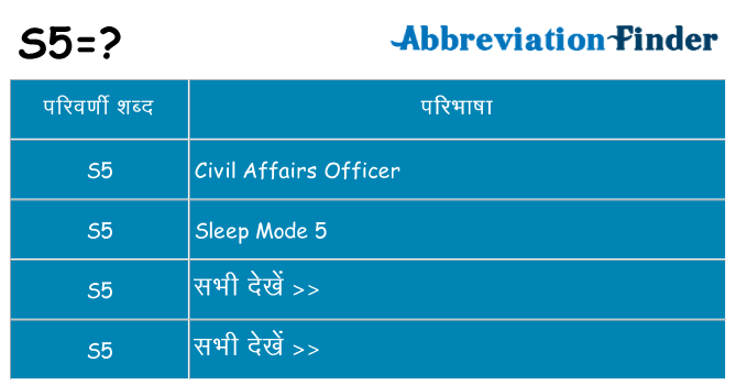 s5 का क्या अर्थ है
