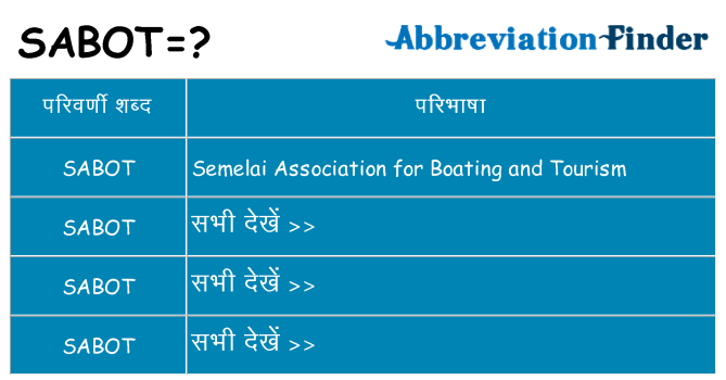 sabot का क्या अर्थ है