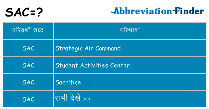 sac का क्या अर्थ है