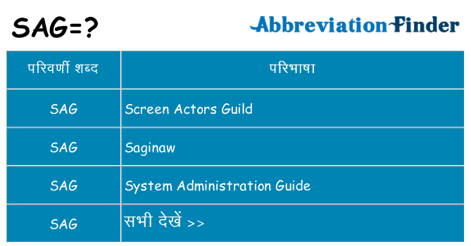 sag का क्या अर्थ है