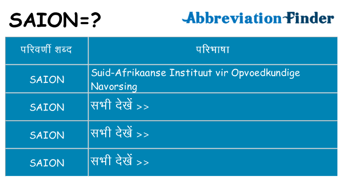 saion का क्या अर्थ है