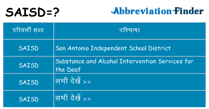 saisd का क्या अर्थ है