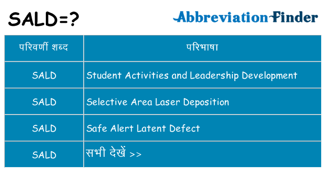 sald का क्या अर्थ है