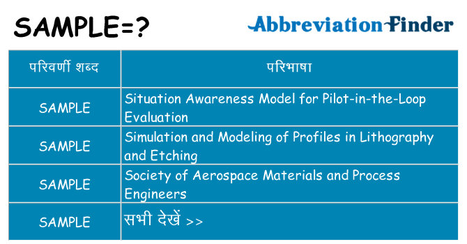 sample का क्या अर्थ है