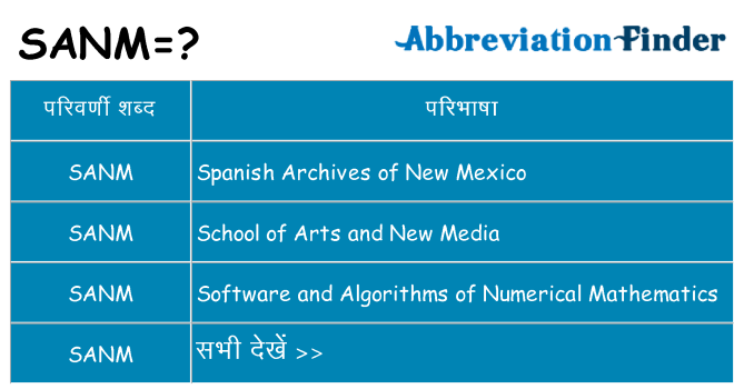 sanm का क्या अर्थ है
