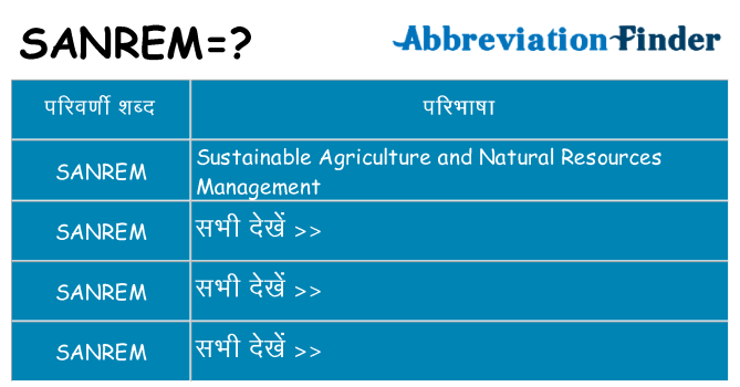 sanrem का क्या अर्थ है