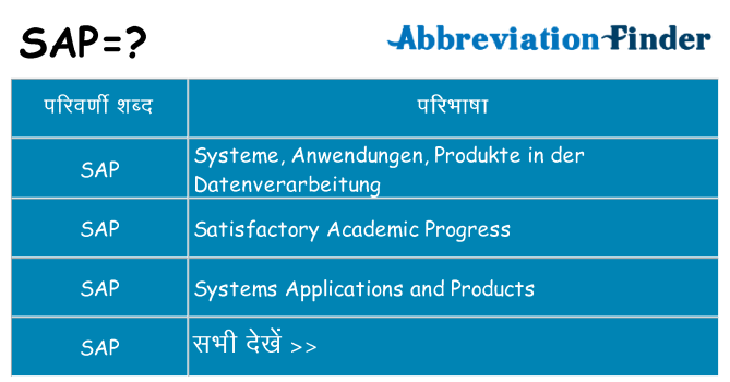 sap का क्या अर्थ है