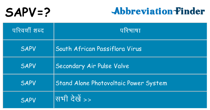 sapv का क्या अर्थ है