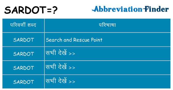 sardot का क्या अर्थ है