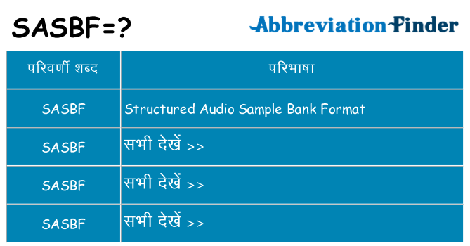 sasbf का क्या अर्थ है