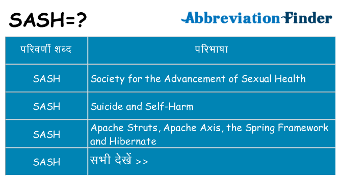sash का क्या अर्थ है