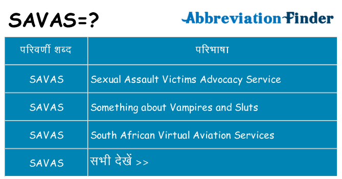 savas का क्या अर्थ है