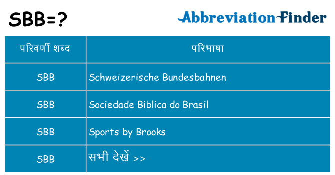 sbb का क्या अर्थ है