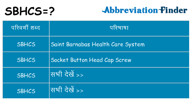 sbhcs का क्या अर्थ है