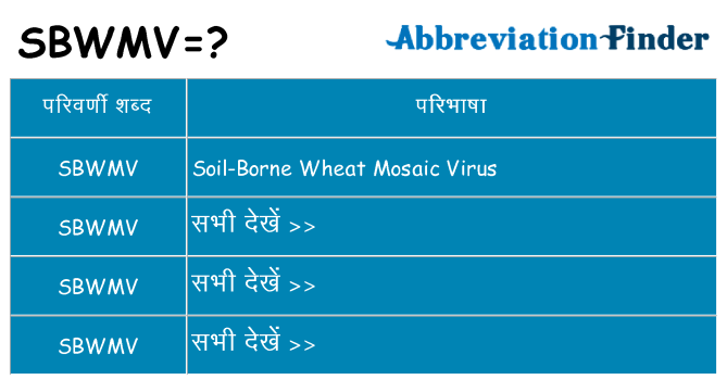 sbwmv का क्या अर्थ है