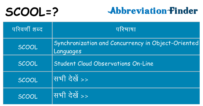 scool का क्या अर्थ है