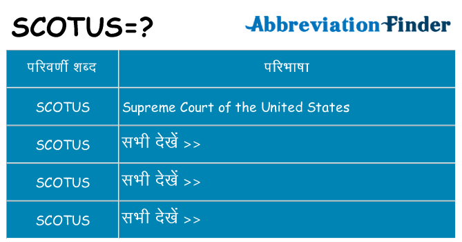 scotus का क्या अर्थ है