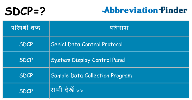 sdcp का क्या अर्थ है