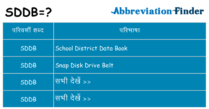 sddb का क्या अर्थ है