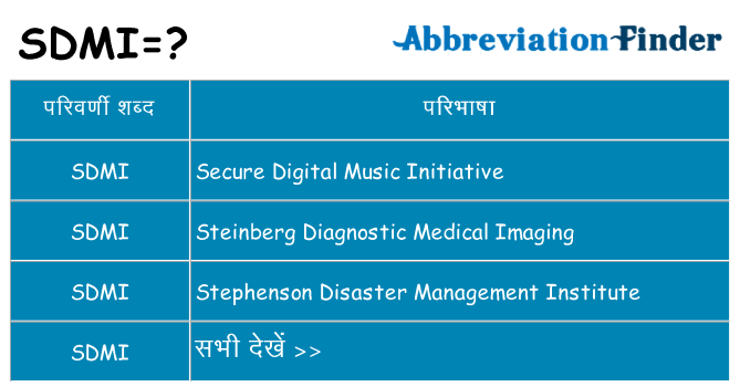 sdmi का क्या अर्थ है