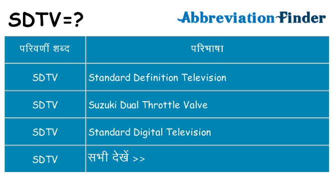 sdtv का क्या अर्थ है